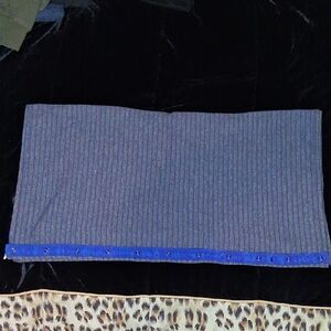 Striped Blue Tube Top with Button Trim